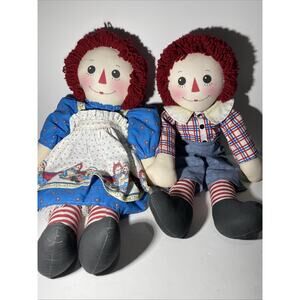 Vintage Custom Premium Raggedy Ann and Andy Set Large 24 inches